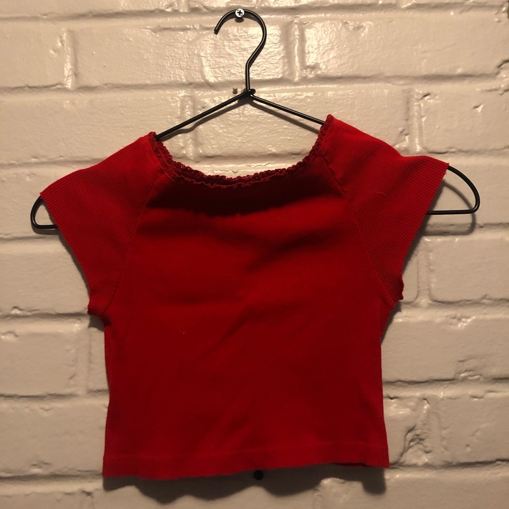 Brandy Melville Lace Trimmed Crop Top